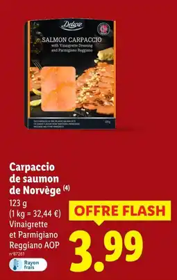 Lidl Deluxe carpaccio de saumon de norvège offre