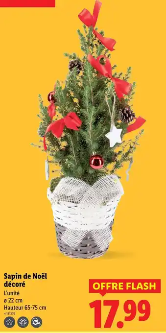 Lidl Sapin de noël décoré offre