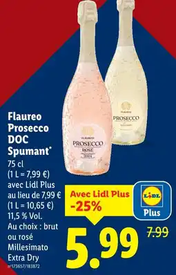 Lidl Flaureo prosecco doc spumant offre