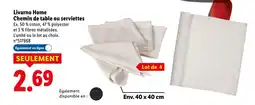 Lidl Livarno home chemin de table ou serviettes offre