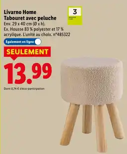 Lidl Livarno home tabouret avec peluche offre