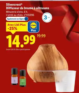 Lidl Silvercrest diffuseur de brume à ultrasons offre