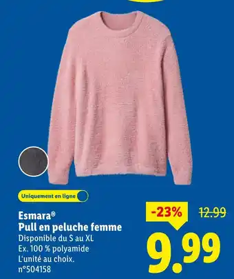 Lidl Esmara pull en peluche femme offre