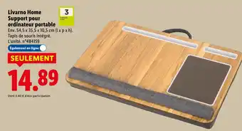 Lidl Livarno home support pour ordinateur portable offre