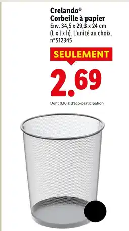 Lidl Crelando corbeille à papier offre