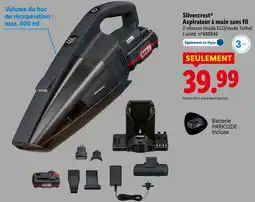 Lidl Silvercrest aspirateur à main sans fil offre
