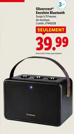 Lidl Silvercrest enceinte bluetooth offre