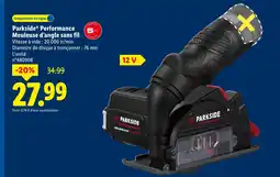 Lidl Parkside performance meuleuse d’angle sans fil offre