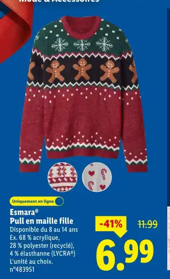 Lidl Esmara pull en maille fille offre