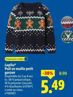 Lidl Lupilu pull en maille petit garçon offre