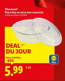 Lidl Silvercrest plat à four en verre avec couvercle offre