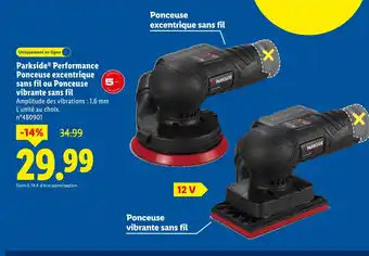 Lidl Parkside ponceuse excentrique sans fil offre