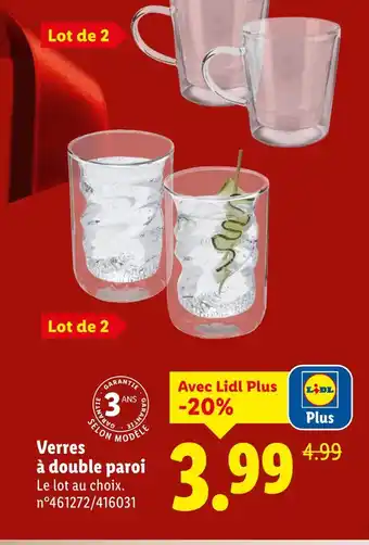 Lidl Verres à double paroi offre