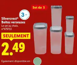Lidl Silvercerst boîtes verseuses offre