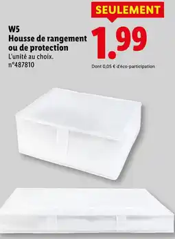 Lidl W5 housse de rangement ou de protection offre