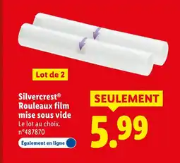 Lidl Silvercerst rouleaux film mise sous vide offre