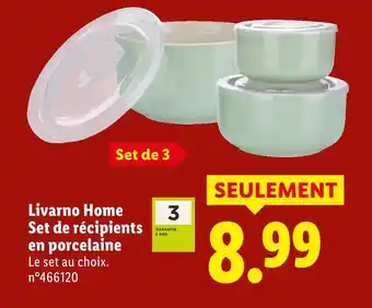 Lidl Livarno home set de récipients en porcelaine offre