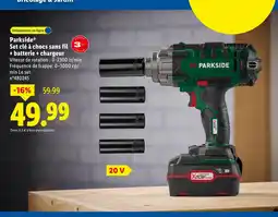 Lidl Parkside set clé à chocs sans fil + batterie + chargeur offre
