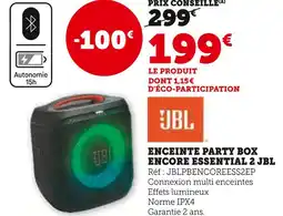 Super U Jbl enceinte party box encore essential 2 offre
