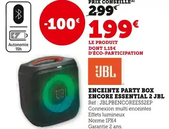 Super U Jbl enceinte party box encore essential 2 offre
