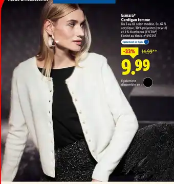 Lidl Esmara cardigan femme offre