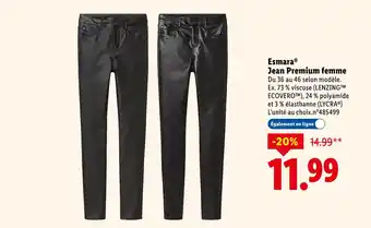 Lidl Esmara jean premium femme offre