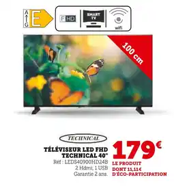 Super U Technical téléviseur led fhd 40 offre