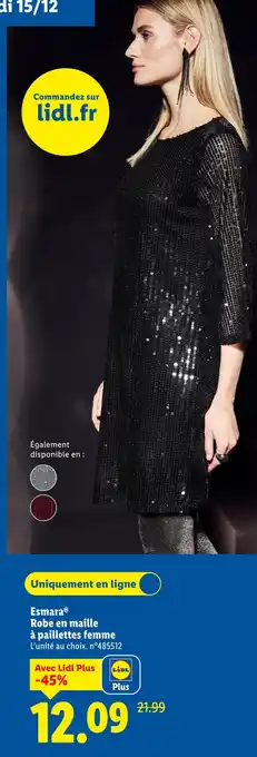 Lidl Rsmara robe en maille à paillettes femme offre