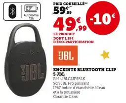 Super U Jbl enceinte bluetooth clip 5 offre