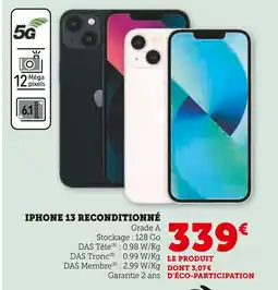 Super U Apple iphone 13 reconditionné offre