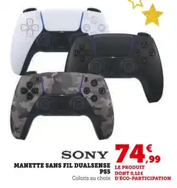 Super U Sony manette sans fil dualsense ps5 offre
