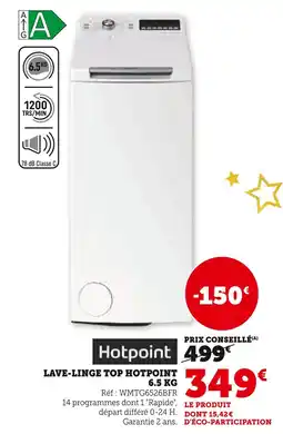 Super U Hotpoint lave-linge top offre