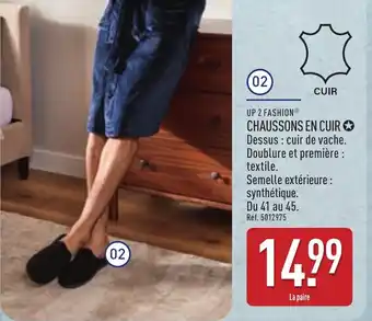 ALDI UP 2 FASHION Chaussons en cuir offre