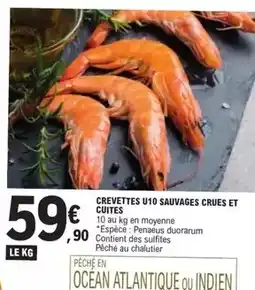 E.Leclerc Crevettes u10 sauvages crues et cuites offre