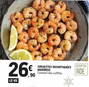 Crevettes decortiquees marinées