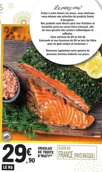 E.Leclerc Gravlax de truite d'iracy offre