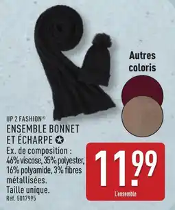 ALDI UP 2 FASHION Ensemble bonnet et écharpe offre