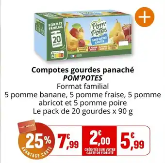 Coccinelle Supermarché Compotes gourdes panaché pom'potes offre