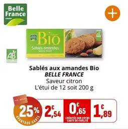 Coccinelle Supermarché Sablés aux amandes bio belle france offre