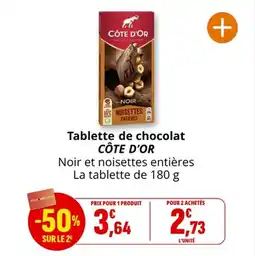 Coccinelle Supermarché Tablette de chocolat côte d'or offre