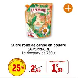 Coccinelle Supermarché Sucre roux de canne en poudre la perruche offre