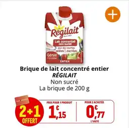 Coccinelle Supermarché Brique de lait concentré entier régilait offre