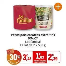 Coccinelle Supermarché Petits pois carottes extra fins d'aucy offre