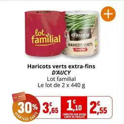 Coccinelle Supermarché Haricots verts extra-fins d'aucy offre