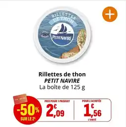 Coccinelle Supermarché Rillettes de thon petit navire offre