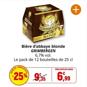 Coccinelle Supermarché Bière d'abbaye blonde grimbergen offre
