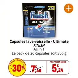 Coccinelle Supermarché Capsules lave-vaisselle ultimate finish offre