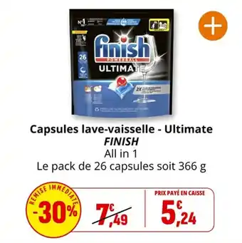 Coccinelle Supermarché Capsules lave-vaisselle ultimate finish offre