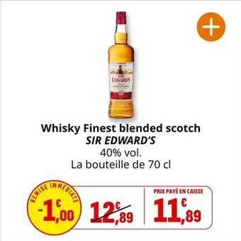Coccinelle Supermarché Whisky finest blended scotch sir edward's offre