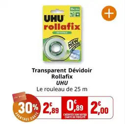 Coccinelle Supermarché Transparent dévidoir rollafix uhu offre